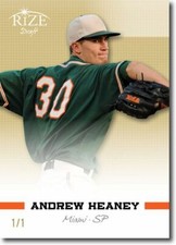 ANDREW HEANEY 2012 Rize Rookie GOLD Blank Back RC 1/1