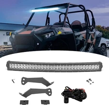 32" 180W Curved LED Light Bar Spot/Flood Combo Beam W/Wiring Kit & below Roof Mo
