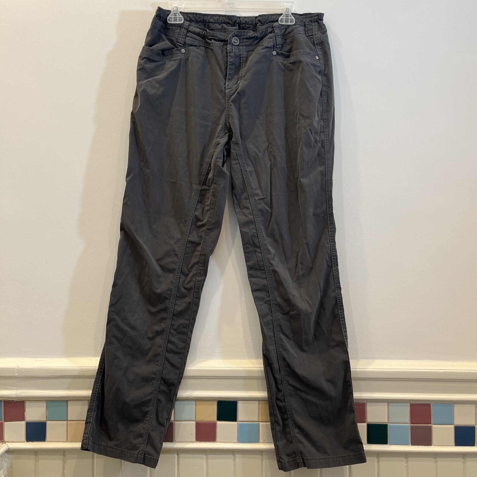 Kuhl Womens Vintage Patina Dye Cargo Hiking Pants Size 15-16 Charcoal-image