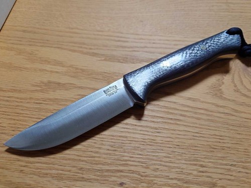 New BARK RIVER knife BRAVO 1 CPM 3V Black Carbon Fiber Blue Liner Mosai with box - Picture 2 of 7