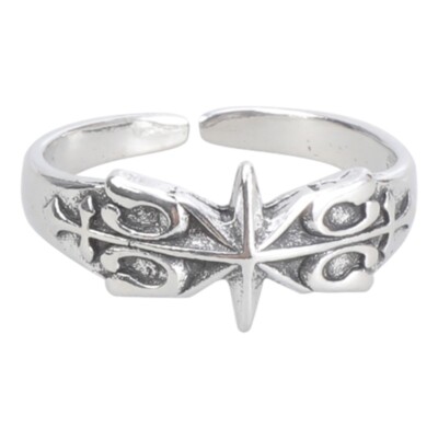 Trendy Metal Hexagram Ring Unique Personality Jewelry Trendy Statement Ring