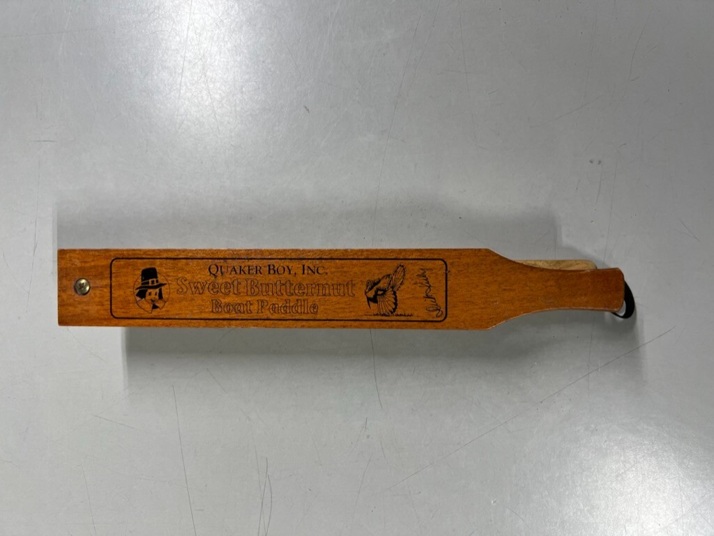 Quaker Boy Dick Kirby Wood Box Call Sweet Butternut Boat Paddle