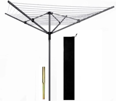 Strong Arm 50m Outdoor Rotary Airer Free Ground Spike Cover