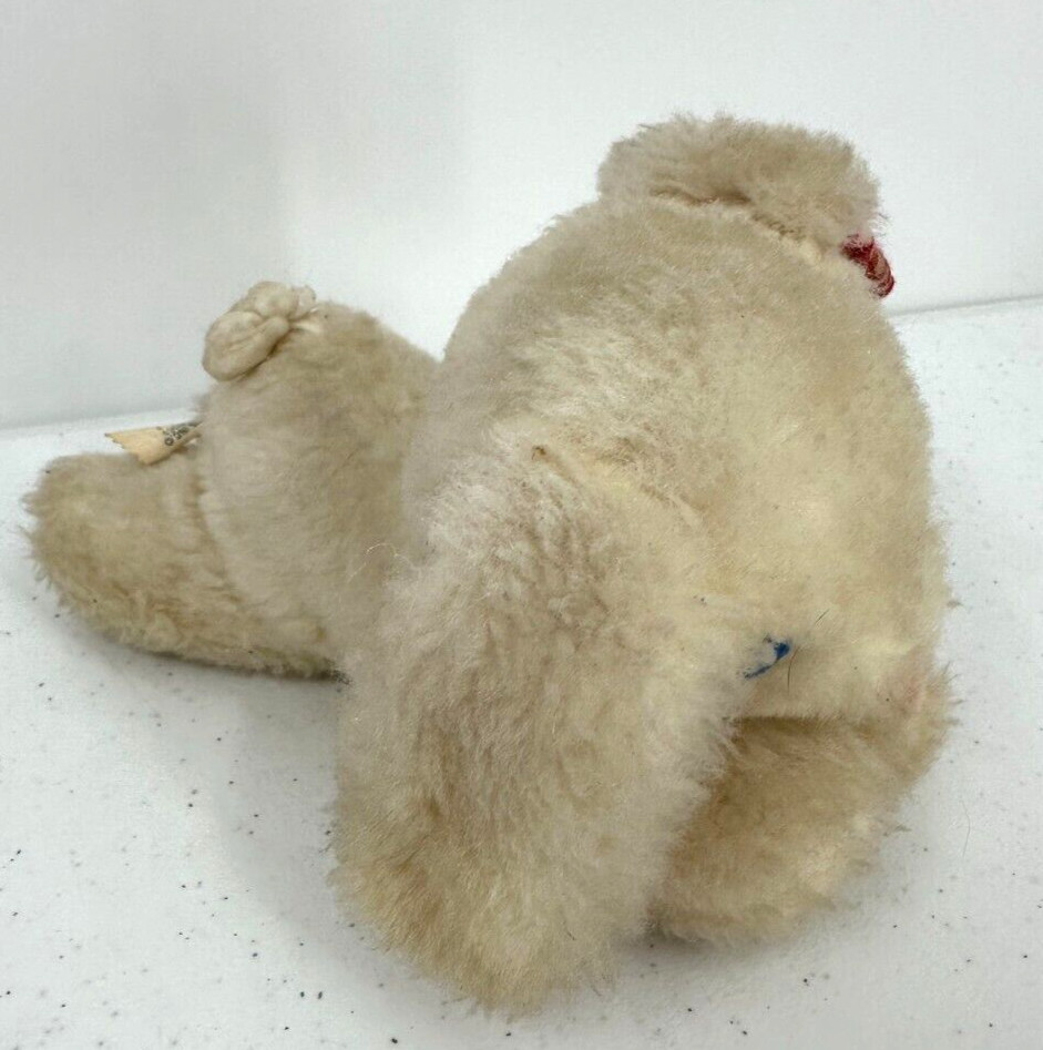 Eden Toys Inc. Baby Rattle Cream Wooly Stuffed Lamb Red Plaid Ears Plush Animal