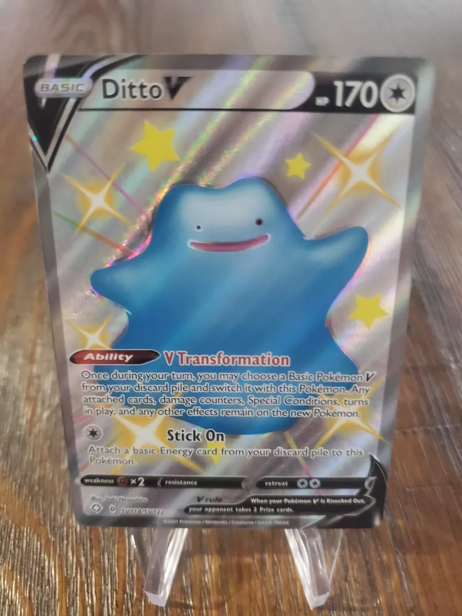 Ditto V SV118/SV122 Shiny Holo Rare Shining Fates Pokemon TCG NM