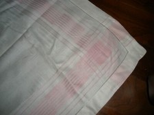 Beautiful White with Pink Cloth Fabric Tablecloth EUC 59" x 86 067