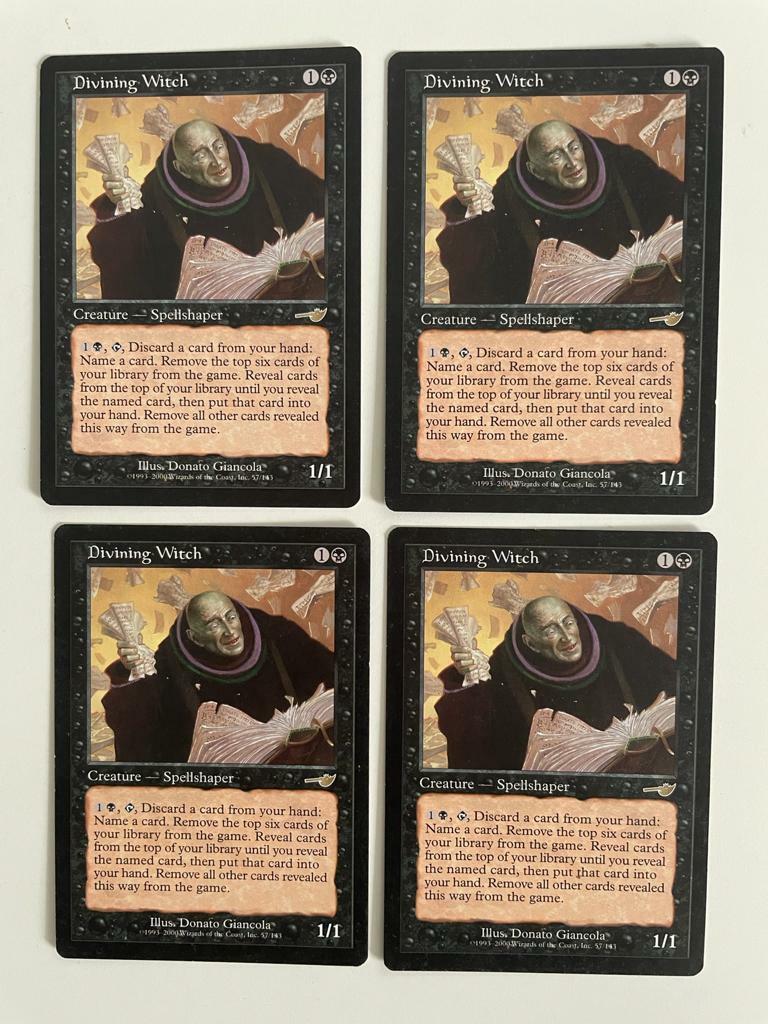 MTG 4X NEMESIS DIVINING WITCH NM MAGIC THE GATHERING RARE BLACK