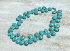 Blue Turquoise Teardrop Bead Necklace 18 Inches NWOT