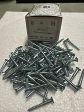 (Box of 100) #10 X 1-1/2" Slotted Flat Head Wood Screws Zinc Chromate Plated