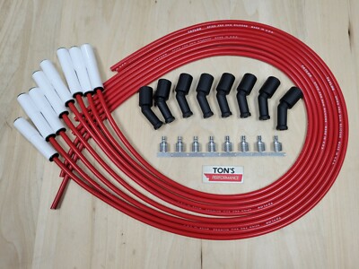 High Temp Universal CERAMIC Taylor 8mm Spark Plug Wires GMC Chevy LS / LT / LQ