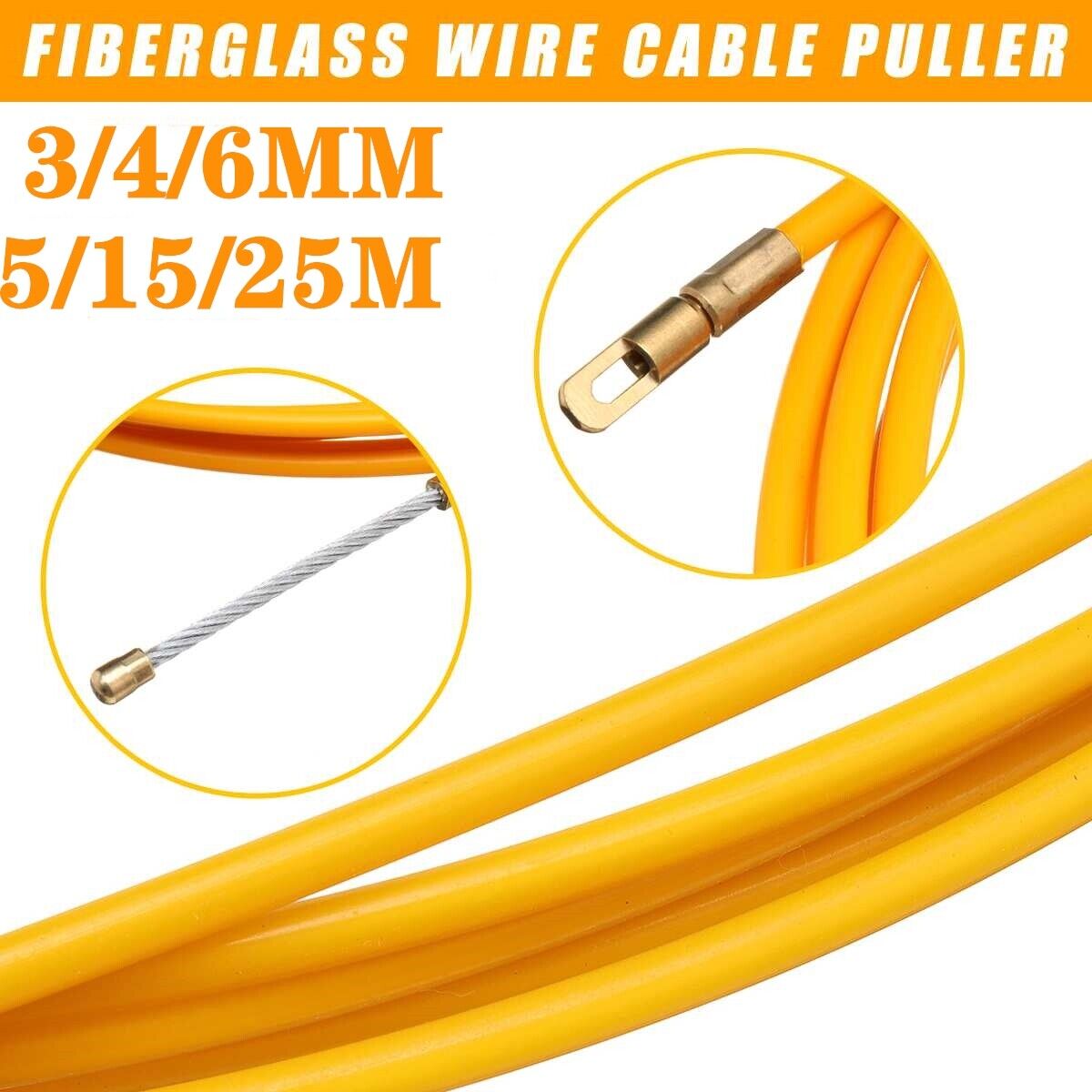 Φ3~6mm Fish Tape Wire Cable Electrician Running Rod Electrical Snake Guide  Pull