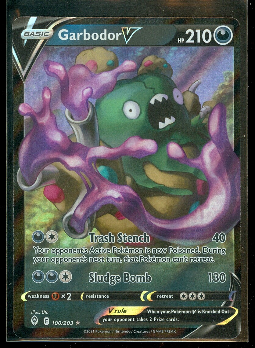 Pokemon GARBODOR V 100/203 Evolving Skies - ULTRA RARE HOLO - - MINT