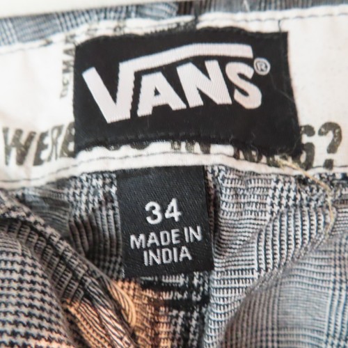VANS Shorts Mens Sz 34 Black White Houndstooth Plaid Surfer Skater 100% Cotton - Picture 8 of 11