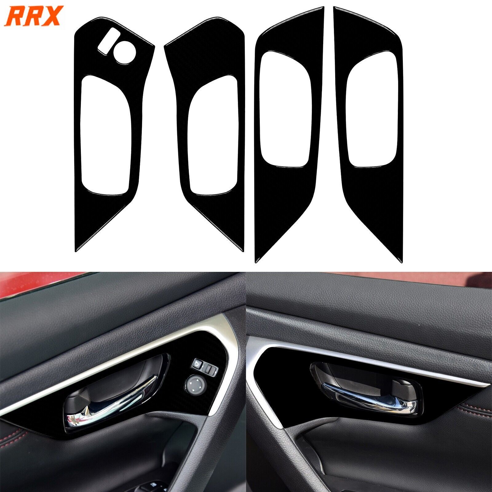 4Pcs Glossy Piano Black Interior Door Handle Cover For Nissan Altima Teana 13-18