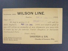 SS Buffalo Ship Wilson Line Cargo Notification Boston Hull England 1898 Postcard