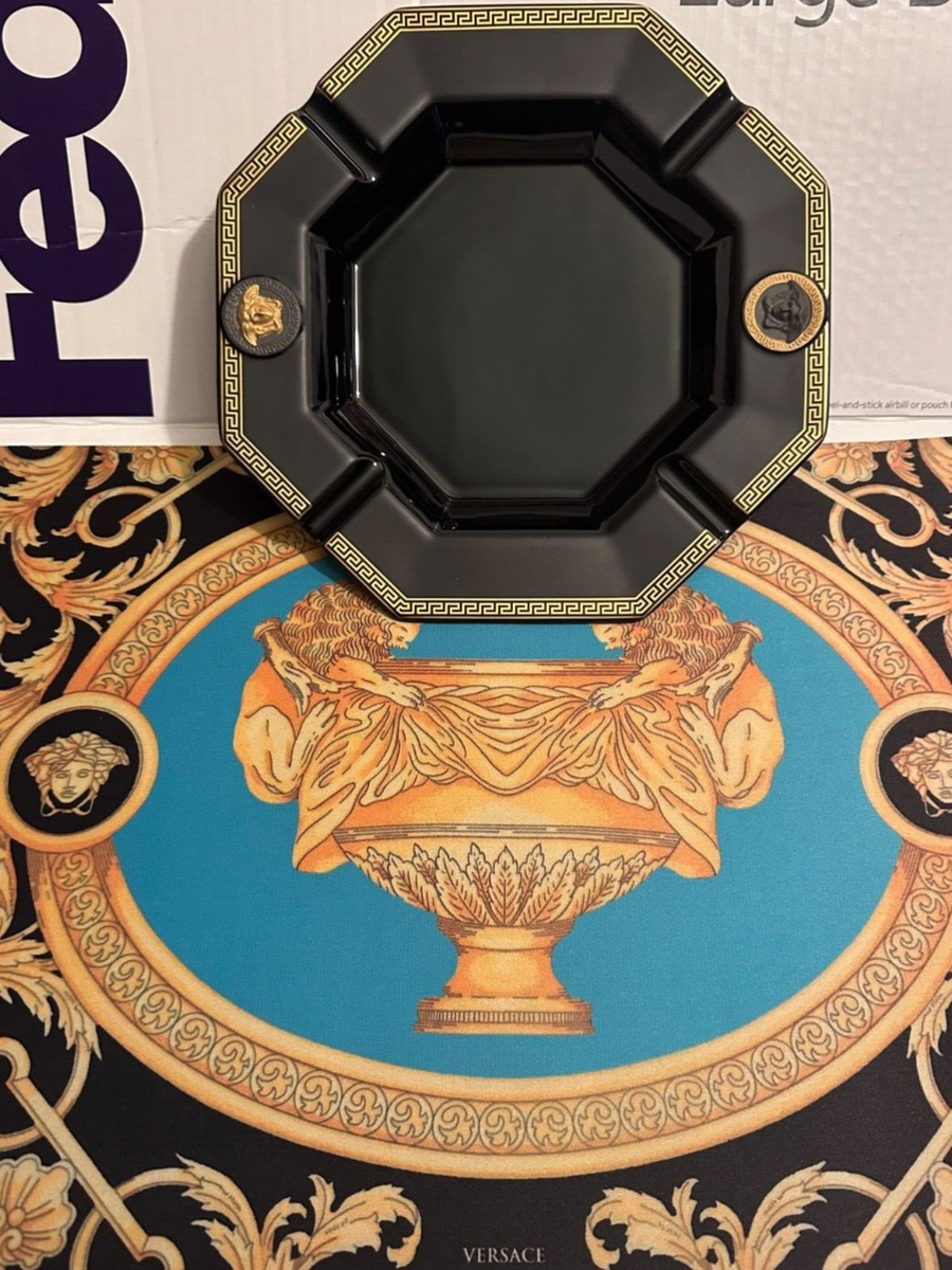 Versace Ashtray Cigar Medusa Black Vintage Gift Rosenthal Large