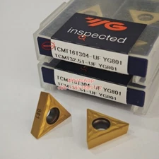 YG-1  TCMT16T304-UF YG801 Carbide Inserts 10pcs TCMT32.51Turning Insert