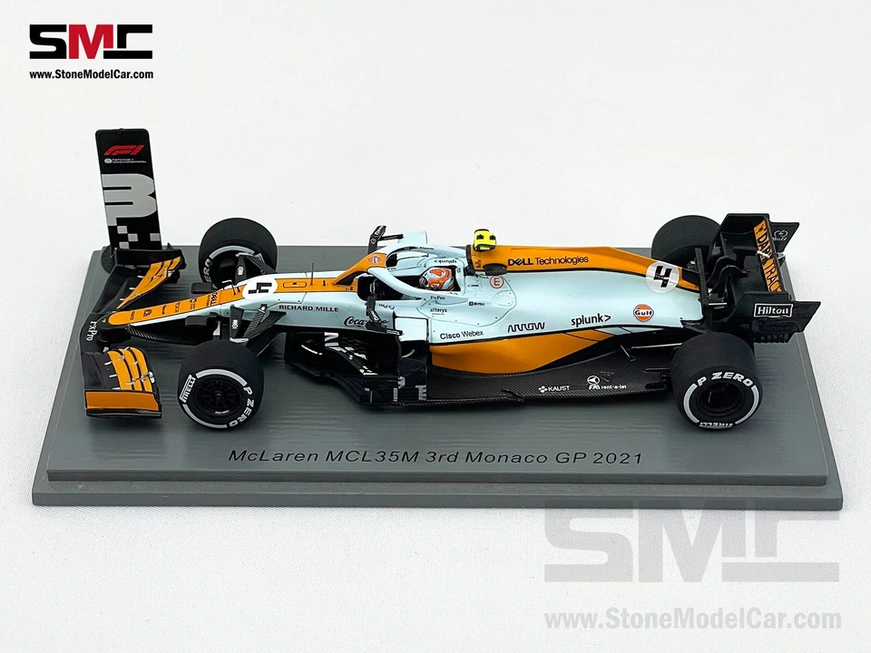 Mclaren F1 MCL35M 4 Lando Norris Monaco 2021 Podium Gulf Livery 1:43 Spark S7679 Foto 2 de 4