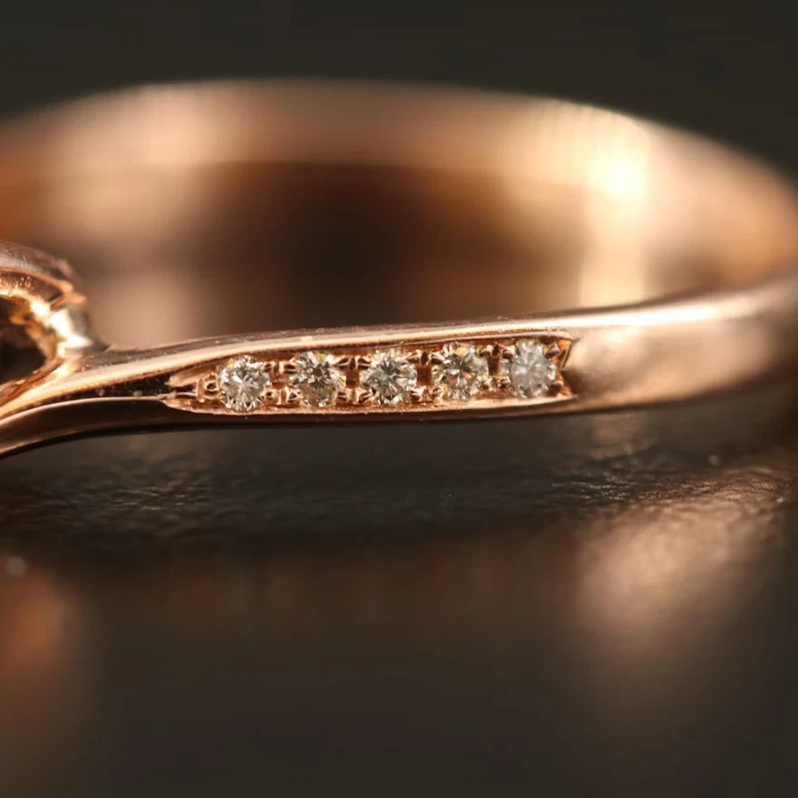 14K Rose Gold Diamond Bypass Ring - Image 2 of 4