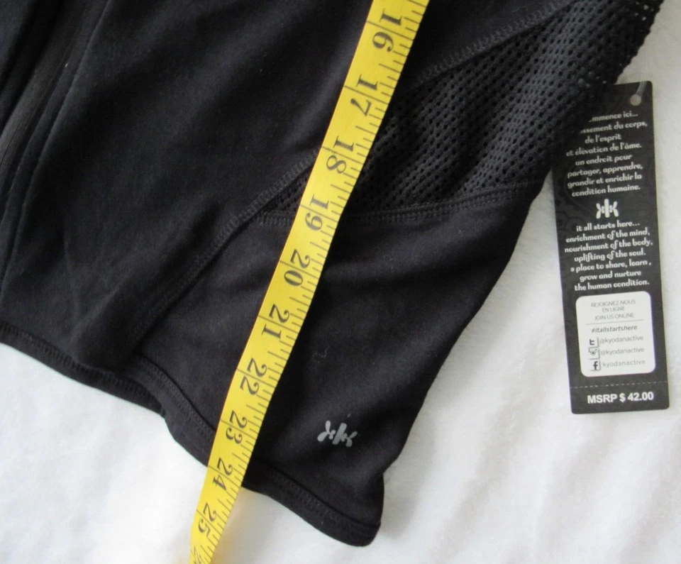 Chaleco Atlético KYODAN Mujer S Negro Elastizado Cremallera Con Capucha Espalda Abierta (ENVÍO GRATUITO) Foto 4 de 4