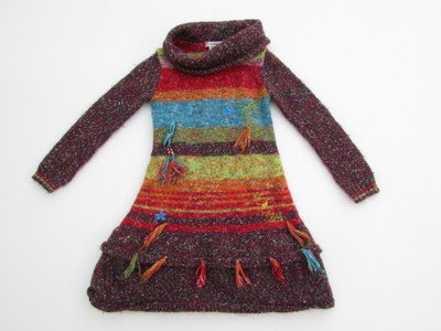 Deux Par Deux Red Sweater Knit Dress with Poodle Design Sizes 2-6 NWT