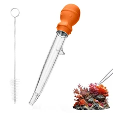 Aquarium Pipette Cleaner: 1.5oz Coral Feeder for Fish Tank Cleaning, Manual F...