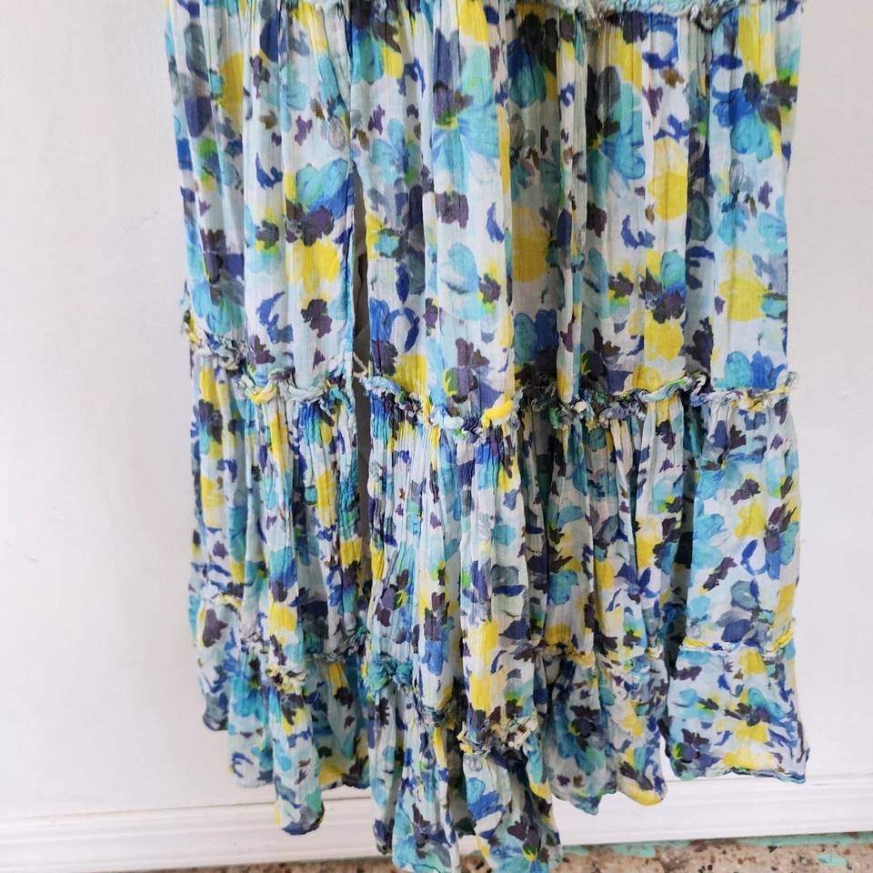 Love Shack Fancy Capri Dress Size Medium Blue Floral - Image 4 of 4