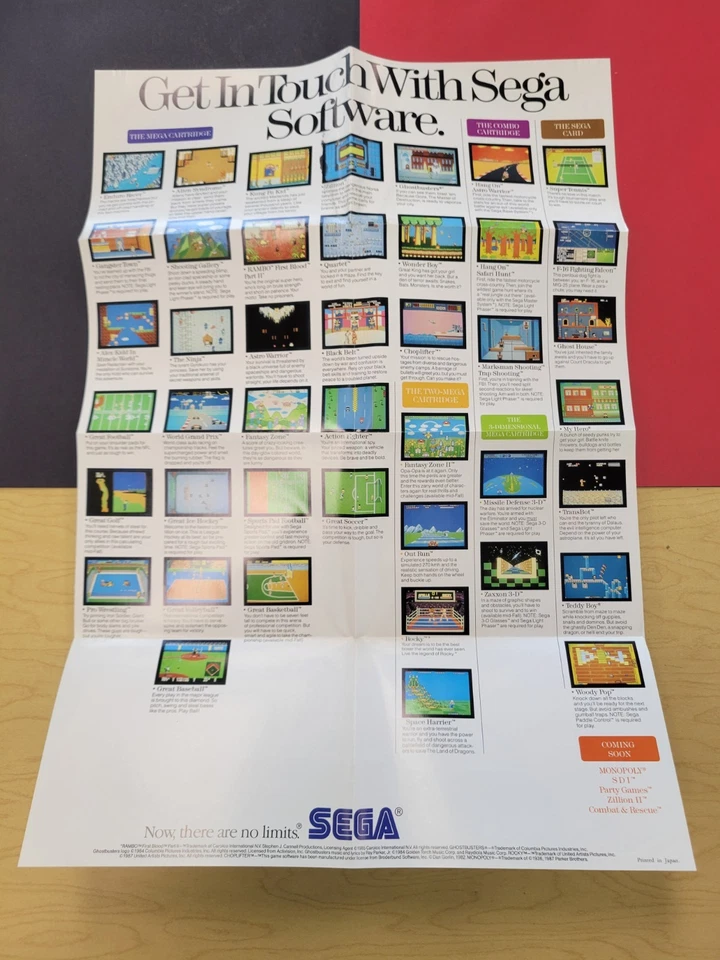 Vintage 1987 Take Hold of the SEGA Adventure Master System Insert Promo Poster - Image 2 of 3