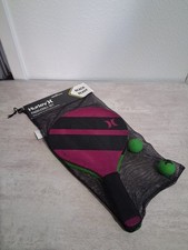 Hurley Paddleball Pink Green Set Beach Ready Includes 2 Paddles 2 Balls NEW