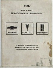1992 Chevy Lumina Apv Pontiac Trans Sport Olds Silhouette Rear Hvac Supplement
