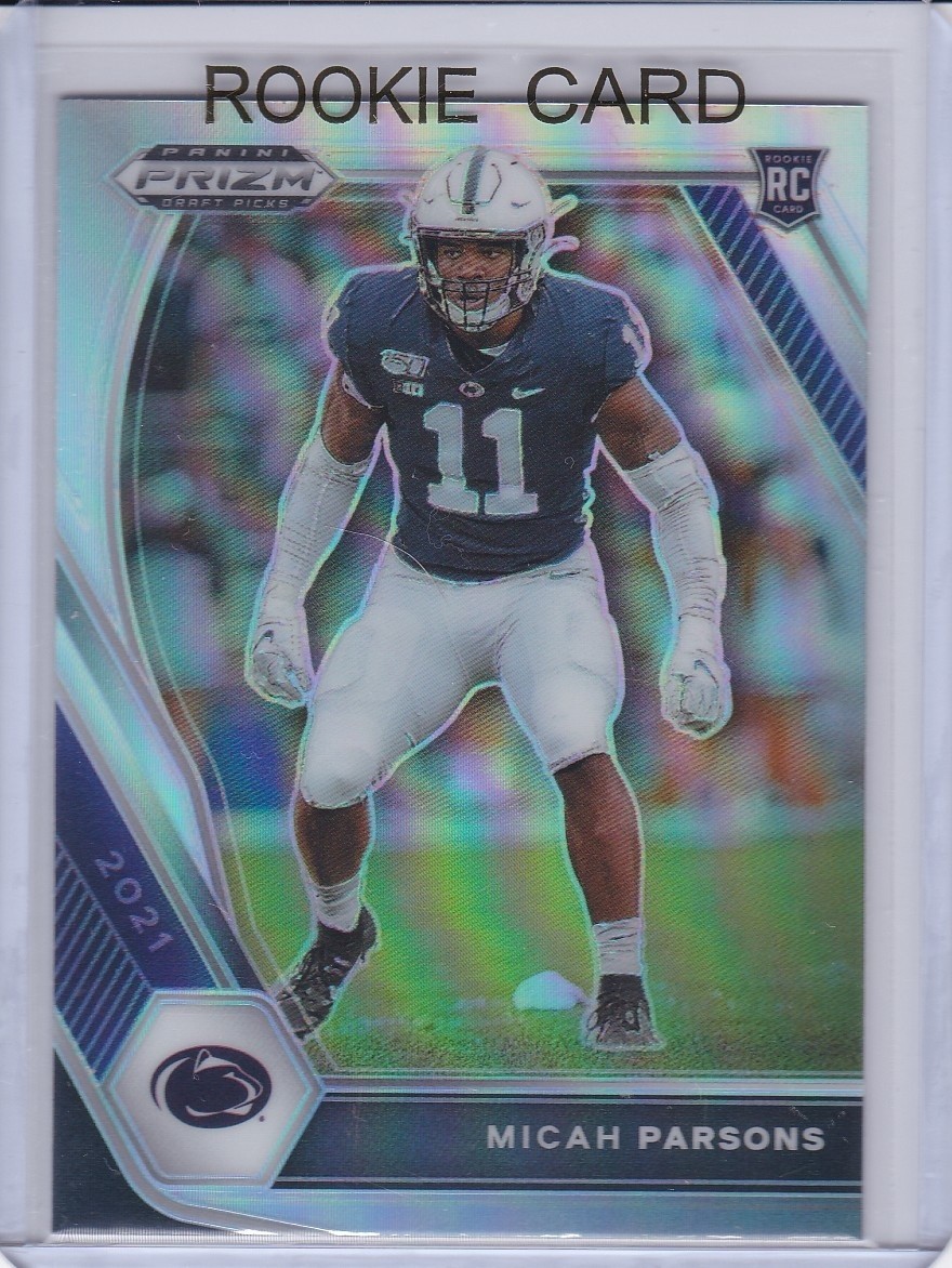 MICAH PARSONS ROOKIE CARD 2021 Draft Picks Cowboy Packer RARE SILVER PRIZM $$ RC