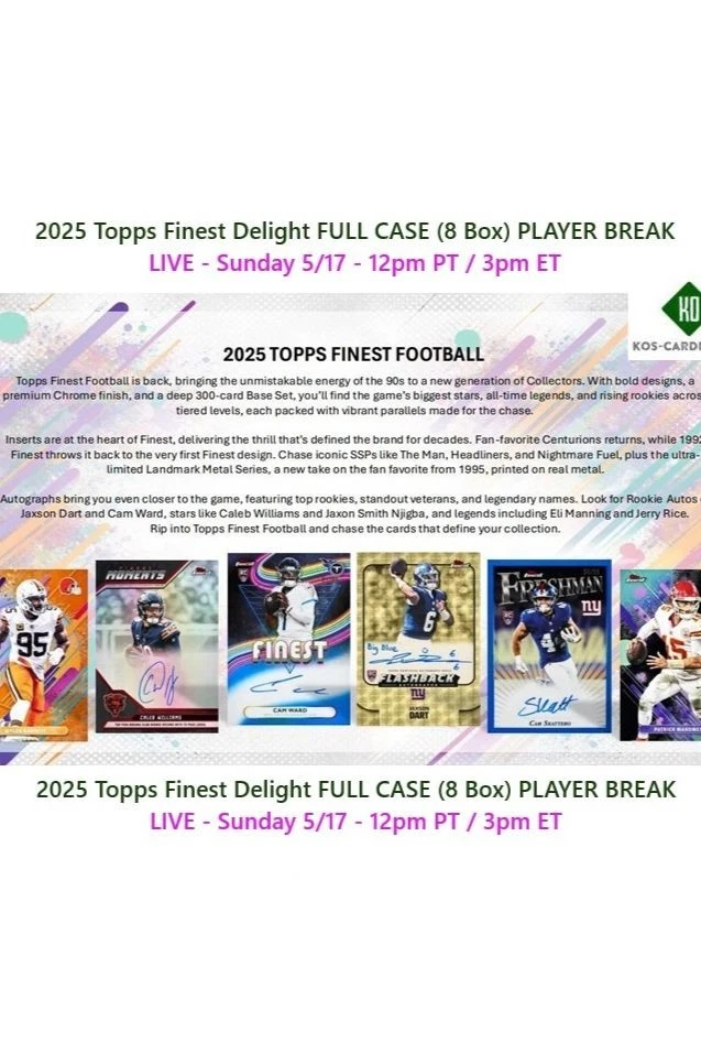 2025 Topps Finest Delight FULL CASE 8 Box PLAYER BREAK #2