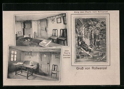 AK Bayreuth, Jean Paul´s Studierzimmer im Gasthaus zum Rollwenzel, Gang Jean Pa 