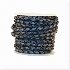 3mm Round Braided Leather Cord for Jewelry Making