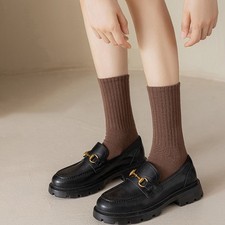 Black White Women Socks Autumn Winter Middle Tube Sock Korean Japanese Ins Trend