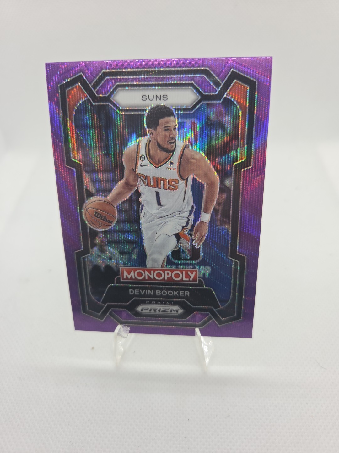 2023-24 Panini Prizm Monopoly - Devin Booker #72 Purple Wave Prizm
