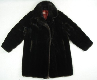 Vintage Mantel Kunstfell dunkelbraun gefüttert Damen 12/14 warm Made in England sehr guter Zustand