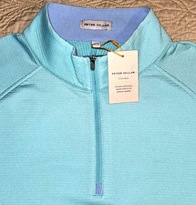 NEW PETER MILLAR, MENS LARGE, BEAUMONT PERFORMANCE 1/4-ZIP  SWEATER-MSRP 155.00