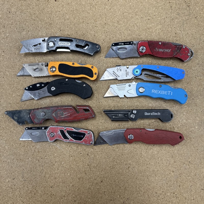 Lot B 10 TSA Box Cutters Folding Folder Blade Utility Knives