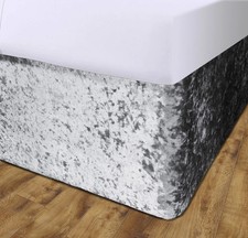 Crushed Velevt Divan Bed Base Wrap Bed Valance Elasticated Skirt Double King
