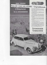 Original 1940 Studebaker Commander Vintage Print Ad Original 1940 Studebaker Commander Vintage Print Ad