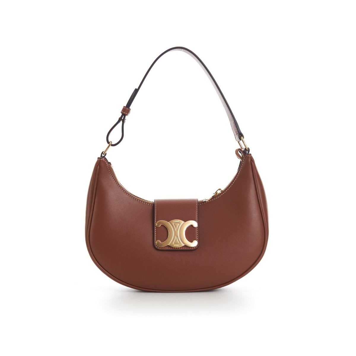 CELINE 2750$ New Medium AVA Triomphe Bag - Tan Brown Smooth