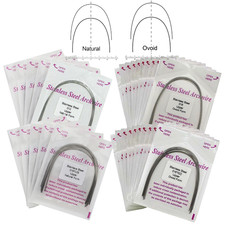 100PCS Fil d'Arche Orthodontique Acier Inoxydable Rond Rectangulaire Ovoïde Naturel