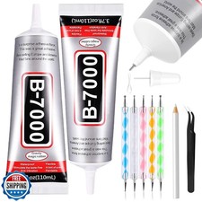 B7000 Adhesive Rhinestones Glue for Crafts, 2PCS 110ml / 3.7 fl oz with 5 Dot