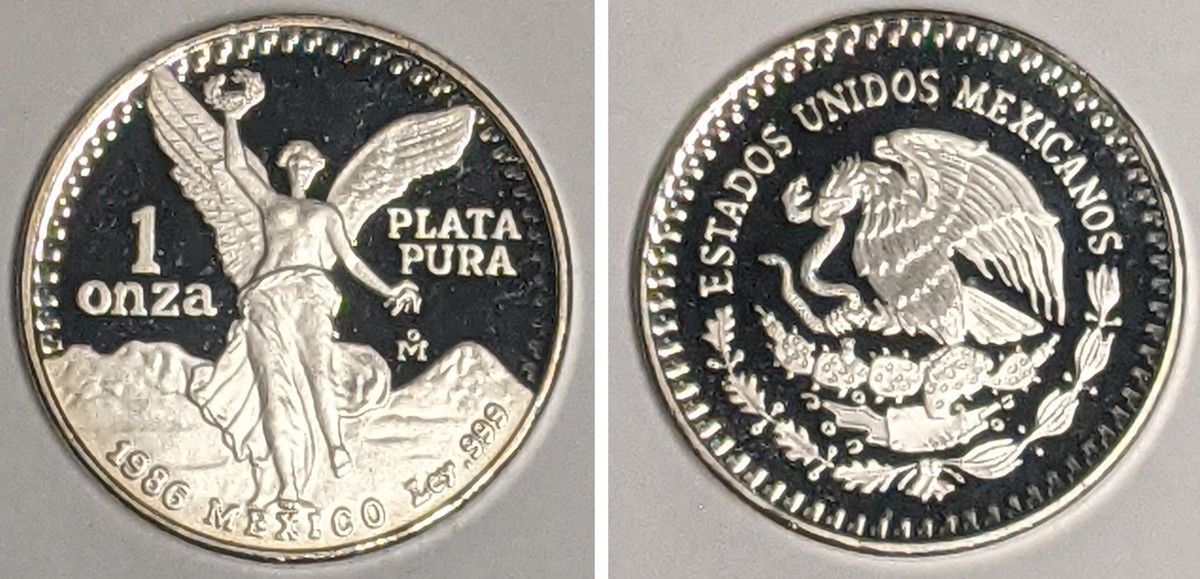 1986 1 oz .999 Fine Silver Libertad Proof with Box ~ 30K Mintage