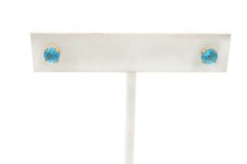 14k Yellow Gold Blue Topaz Earrings Y6