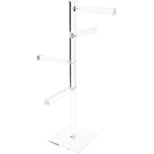 Plymor Clear Acrylic Necklace Tree with Square Rods, 22" H x 13" W x 13" D