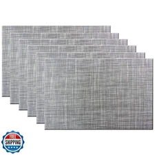 GoTCele Placemats for Dining Table Mats Set of 6 Washable Easy to Clean PVC P