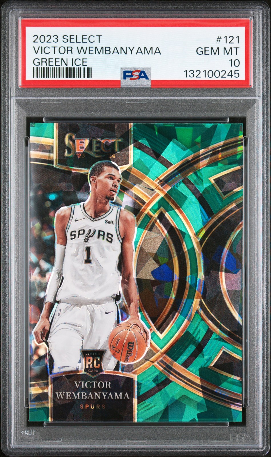 2023 PANINI SELECT GREEN ICE #121 VICTOR WEMBANYAMA PSA 10
