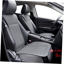 Elantrip 2PCs Front Car Seat Covers Leather Car Seat Protector Front Set Gray